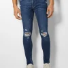 BERSHKA Jeans*Jeans super skinny déchirés Bleu