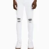 BERSHKA Jeans*Jeans super skinny déchirés Blanc