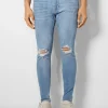 BERSHKA Jeans*Jeans super skinny déchirés Bleu