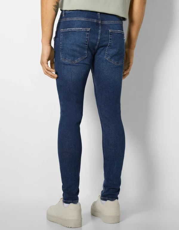 BERSHKA Jeans*Jeans super skinny déchirés Bleu