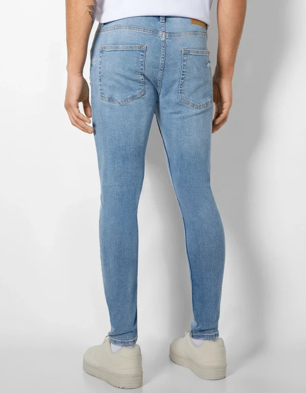 BERSHKA Jeans*Jeans super skinny déchirés Bleu