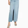 BERSHKA Vêtements*Jupe longue denim Bleu lavé