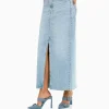 BERSHKA Vêtements*Jupe longue denim Bleu lavé