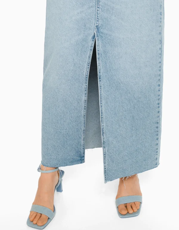 BERSHKA Vêtements*Jupe longue denim Bleu lavé