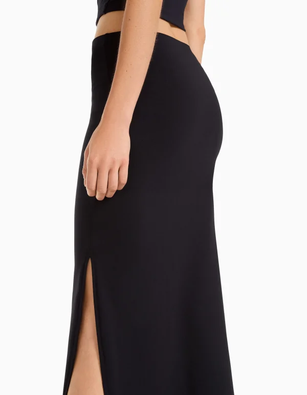 BERSHKA Vêtements*Jupe midi Noir