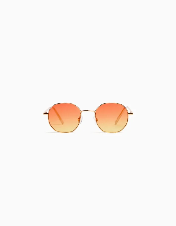 BERSHKA Lunettes*Lunettes de soleil monture métallique Jaune