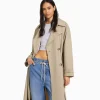 BERSHKA Best sellers*Manteau trench coton Camel