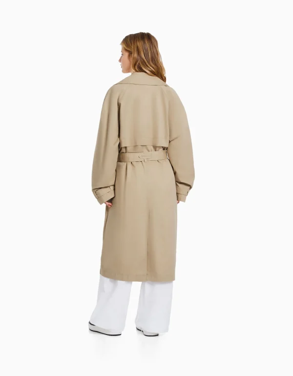 BERSHKA Best sellers*Manteau trench coton Camel