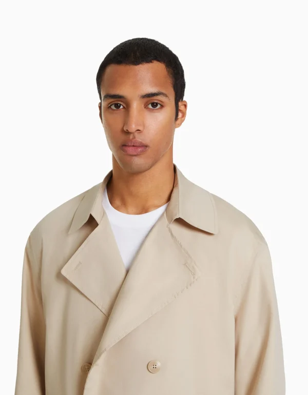 BERSHKA Blousons et manteaux*Manteau trench coton Sable