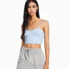 BERSHKA Vêtements*Minijupe cargo coton multipoches Gris