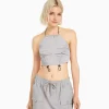 BERSHKA Vêtements*Minijupe cargo coton multipoches Gris