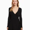 BERSHKA Vêtements*Minirobe manches longues Noir