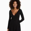 BERSHKA Robes*Minirobe manches longues Noir