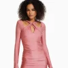 BERSHKA Vêtements*Mini-robe manches longues lanières croisées Rose