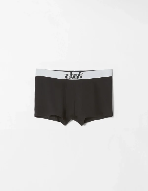 BERSHKA Underwear*Pack 3 boxers lettering Noir