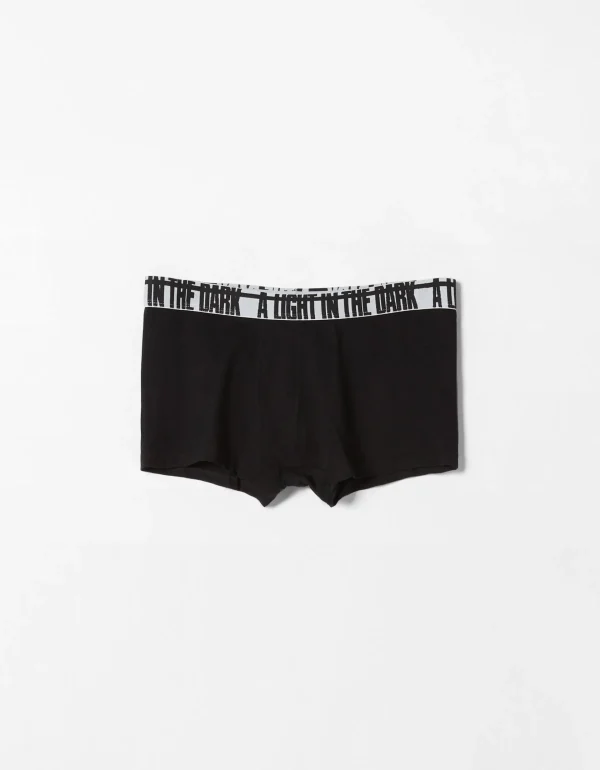 BERSHKA Underwear*Pack 3 boxers lettering Noir