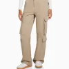 BERSHKA Vêtements*Pantalon cargo moulant serge multipoches Camel