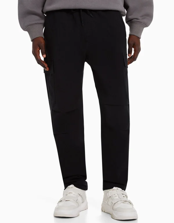 BERSHKA Vêtements*Pantalon cargo stoppeurs Noir