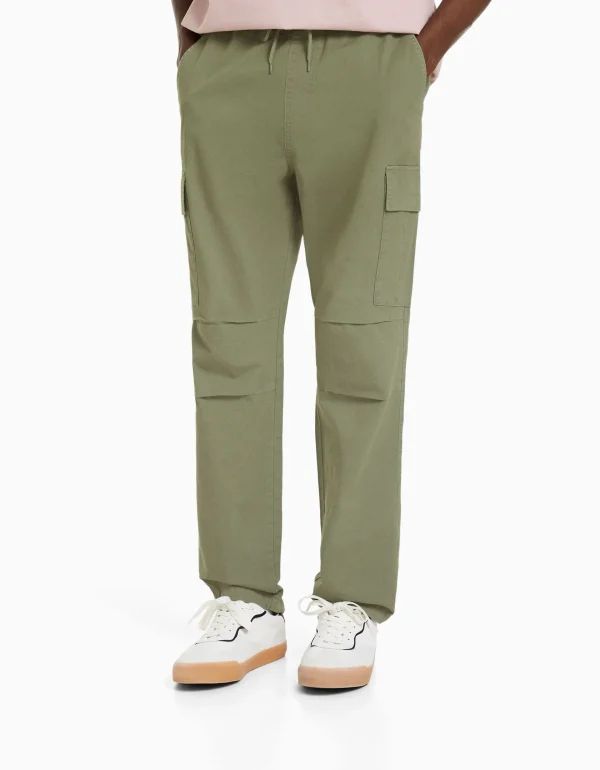 BERSHKA Vêtements*Pantalon cargo stoppeurs Noir