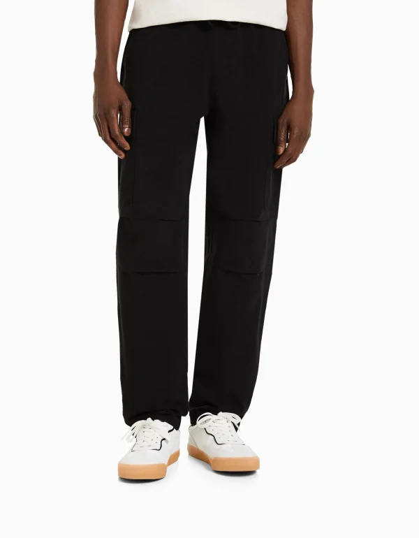 BERSHKA Vêtements*Pantalon cargo stoppeurs Noir