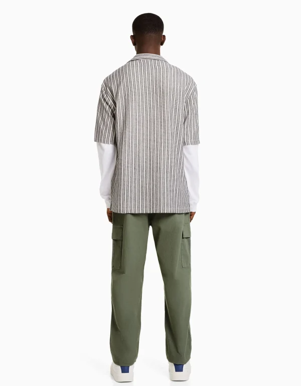 BERSHKA Vêtements*Pantalon cargo stoppeurs Kaki