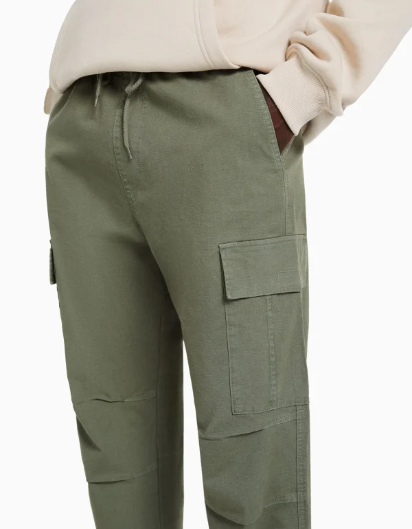 BERSHKA Vêtements*Pantalon cargo stoppeurs Kaki