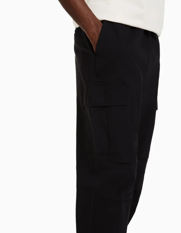 BERSHKA Vêtements*Pantalon cargo stoppeurs Noir