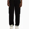 BERSHKA Vêtements*Pantalon cargo wide leg coton Noir