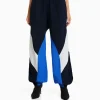 BERSHKA Vêtements*Pantalon jogger molleton effet nylon color block Bleu