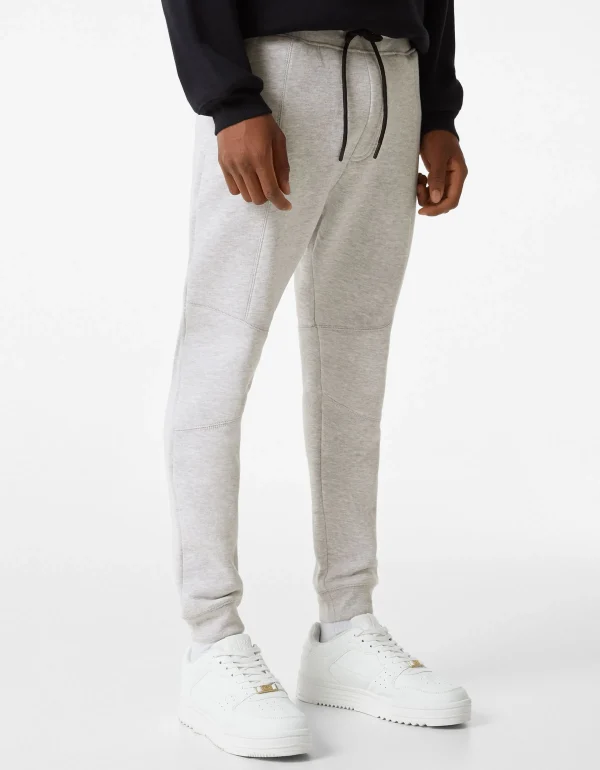 BERSHKA Pantalons et jeans*Pantalon jogger molleton découpes Gris