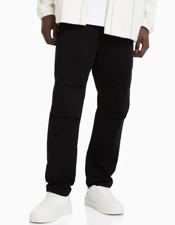 BERSHKA Vêtements*Pantalon loose coton Noir