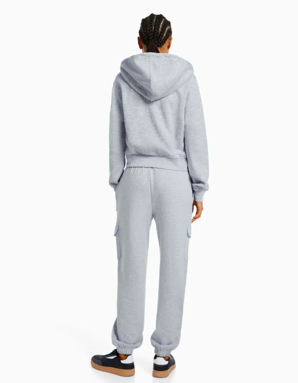 BERSHKA Survêtement*Pantalon molleton poches Gris