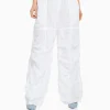 BERSHKA Vêtements*Pantalon parachute nylon Blanc