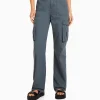 BERSHKA Pantalons*Pantalon straight cargo réglable Bleu