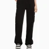 BERSHKA Vêtements*Pantalon straight cargo réglable Noir