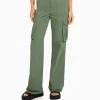 BERSHKA Pantalons*Pantalon straight cargo réglable Kaki