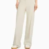 BERSHKA Tailleurs*Pantalon tailoring wide leg passants Marine