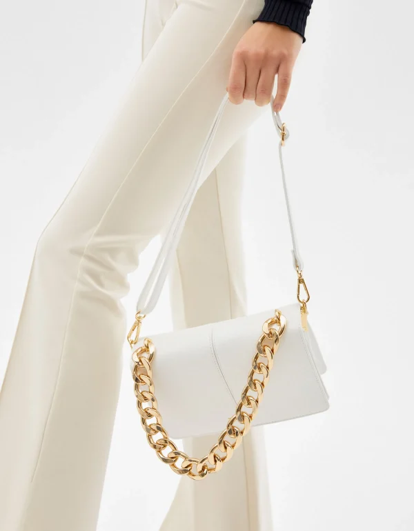 BERSHKA Tout voir*Pochette accordéon chaîne Blanc