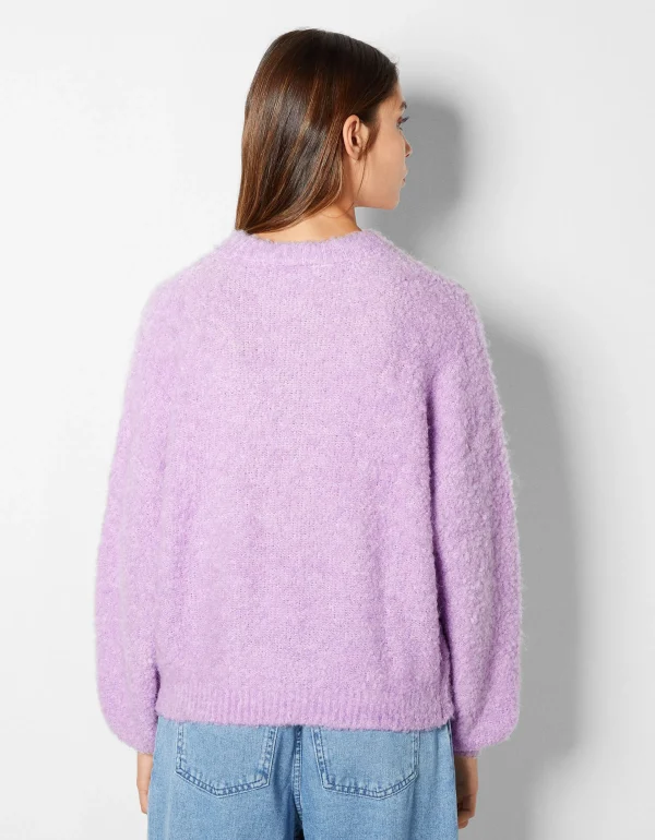 BERSHKA Pulls*Pull à col rond Violet