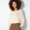 BERSHKA Maille*Pull ajouré Écru