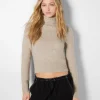 BERSHKA Maille*Pull col roulé Sable