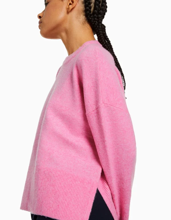 BERSHKA Maille*Pull oversize Rose