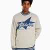 BERSHKA Vêtements*Pull varsity Écru