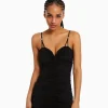 BERSHKA Vêtements*Robe froncée détail décolleté Noir