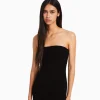 BERSHKA Vêtements*Robe longue bord-côte Noir