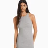 BERSHKA Vêtements*Robe midi bord-côte Gris