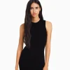 BERSHKA Basiques*Robe midi sans manches maille Noir