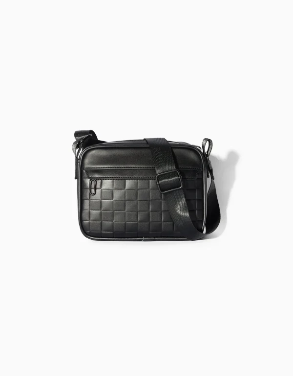 BERSHKA Tout voir*Sac bandoulière effet damier Noir