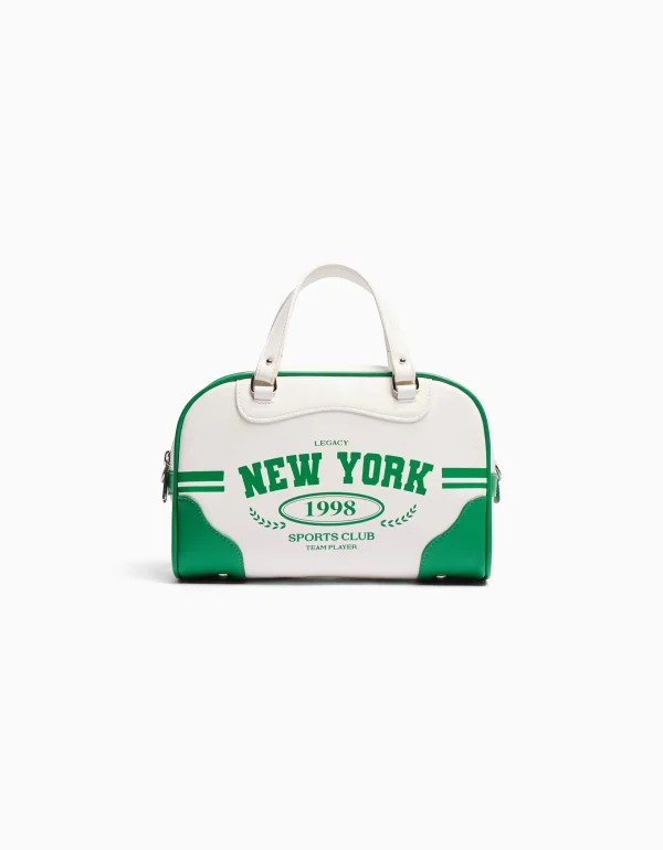 BERSHKA Tout voir*Sac bowling rétro Blanc