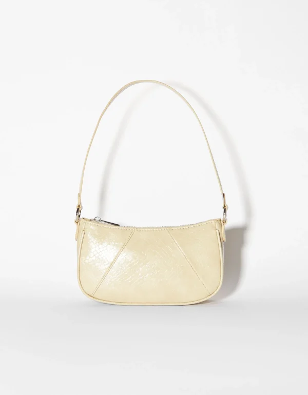 BERSHKA Similicuir*Sac porté épaule similicuir Beige